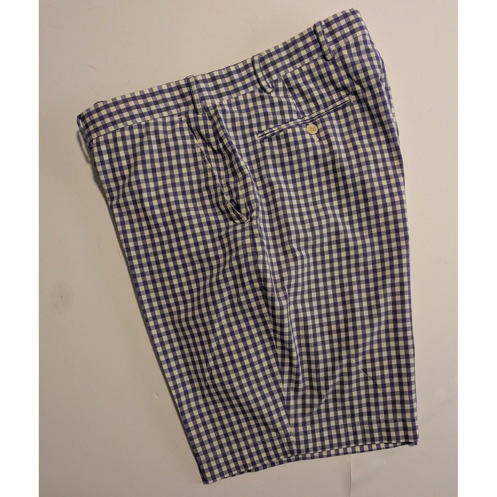 Polo Golf Ralph Lauren Mens 36 Gingham Shorts Purple White Links Fit Cotton NICE - Picture 2 of 6